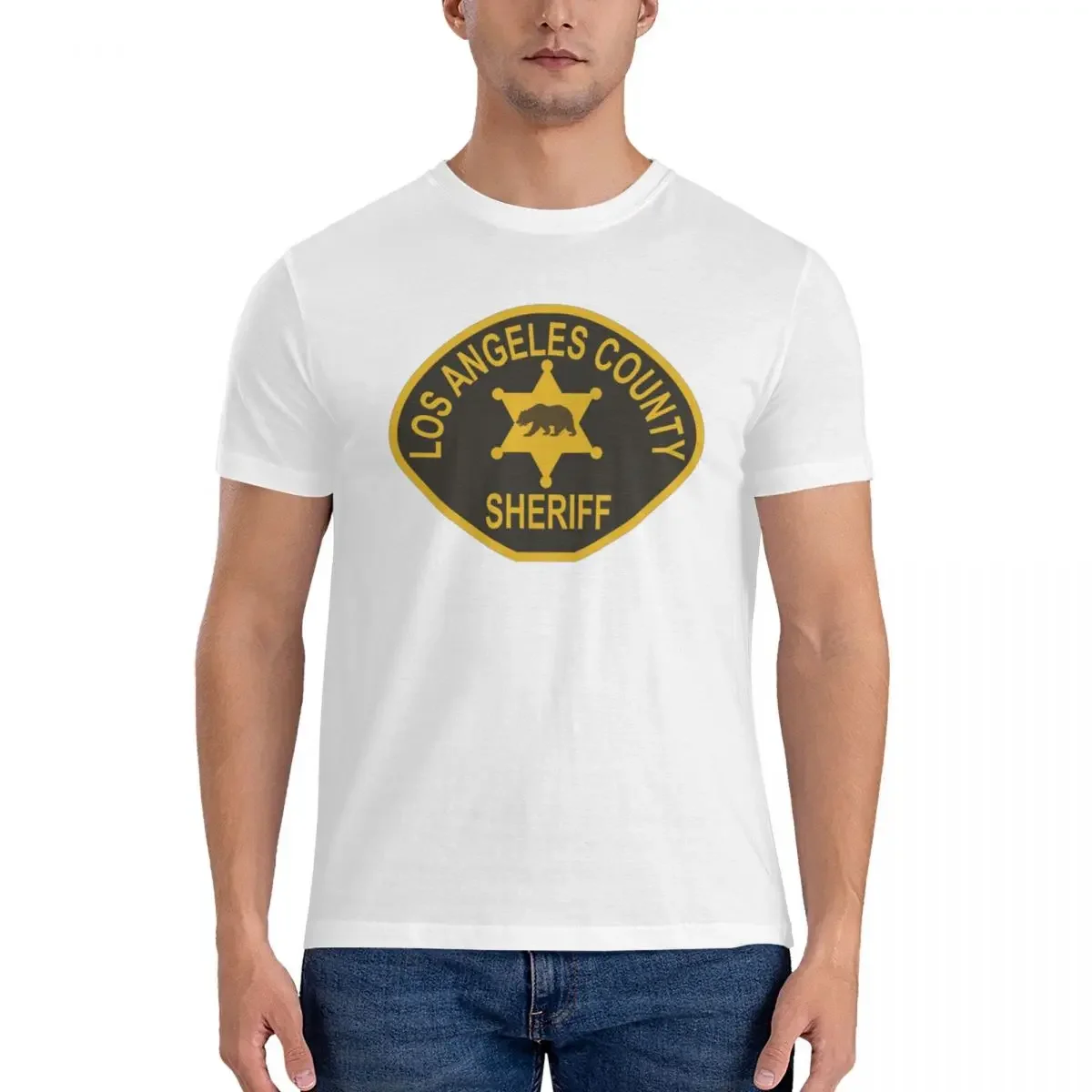 Los Angeles County Sheriff Department T-Shirt for Men Cotton Plus Size T Shirts Men's Tees Short Crew Neck Clothes Tops S-6XL