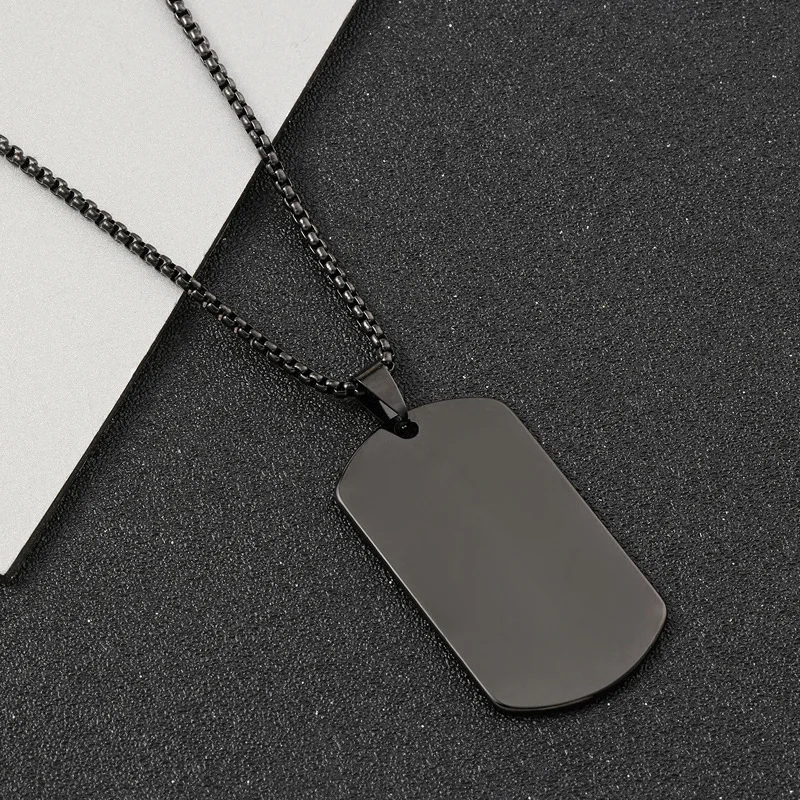 1pcs Hot Sell Stainless Steel Jewelry Laser Cutting Military Brand Blank Hanging Tag With Engraved Titanium Steel Pendant Item