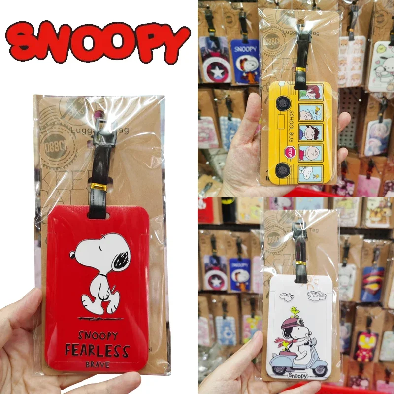 Snoopy Luggage Tag Creative Cartoon Suitcase Pendant Silicone Luggage Name ID Address Label Portable Travel Accessories Label