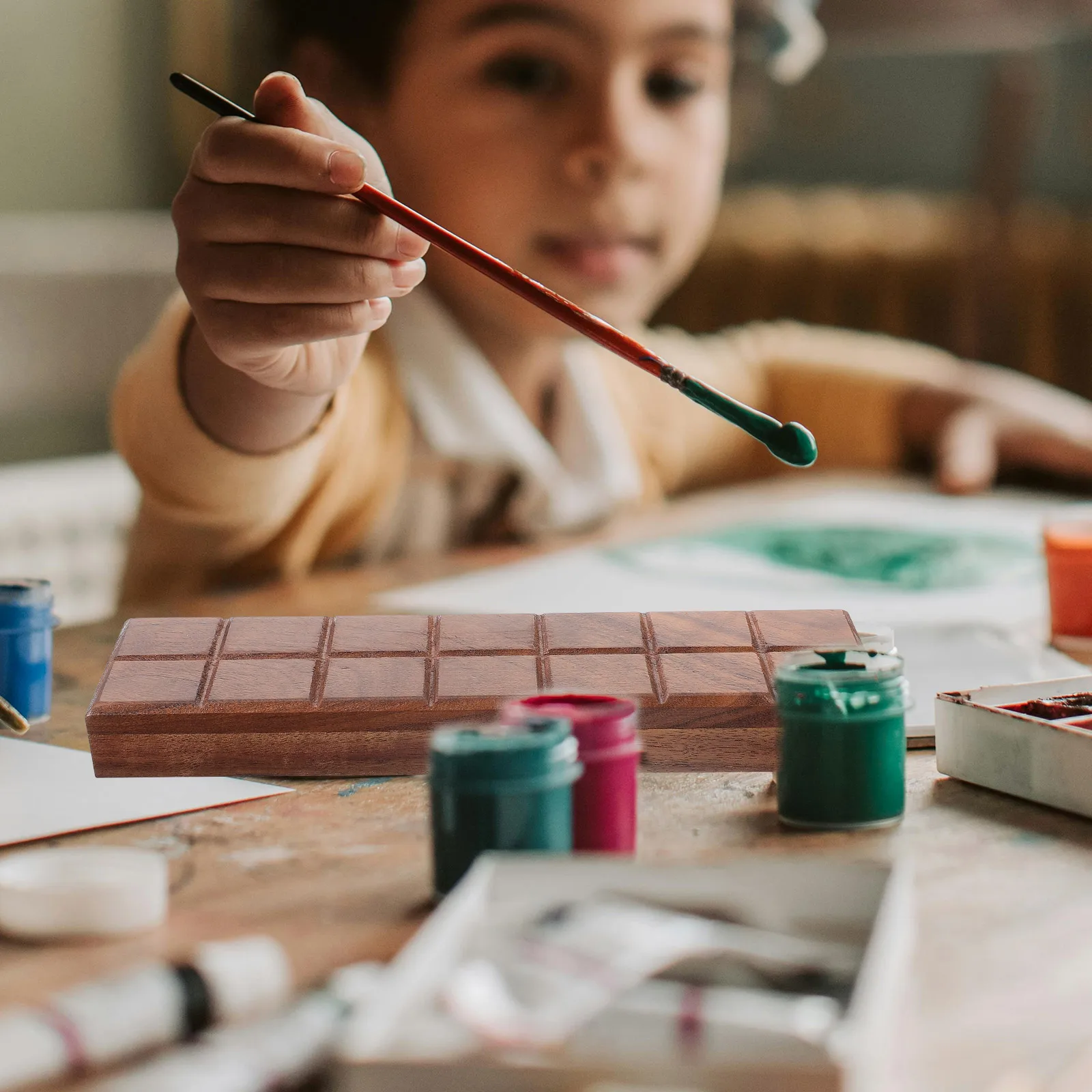 

24 Color Watercolor Paint Box Empty Plates Pigment Holder Art Case Pan Tray Plastic Cover Portable Mixing Storage