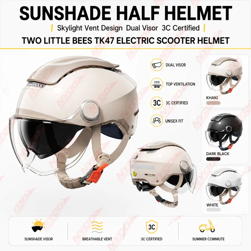 casque-de-scooter-electrique-ventile-tk47-skylight-demi-casque-double-visiere-pare-soleil-d'ete-certifie-3c-unisexe