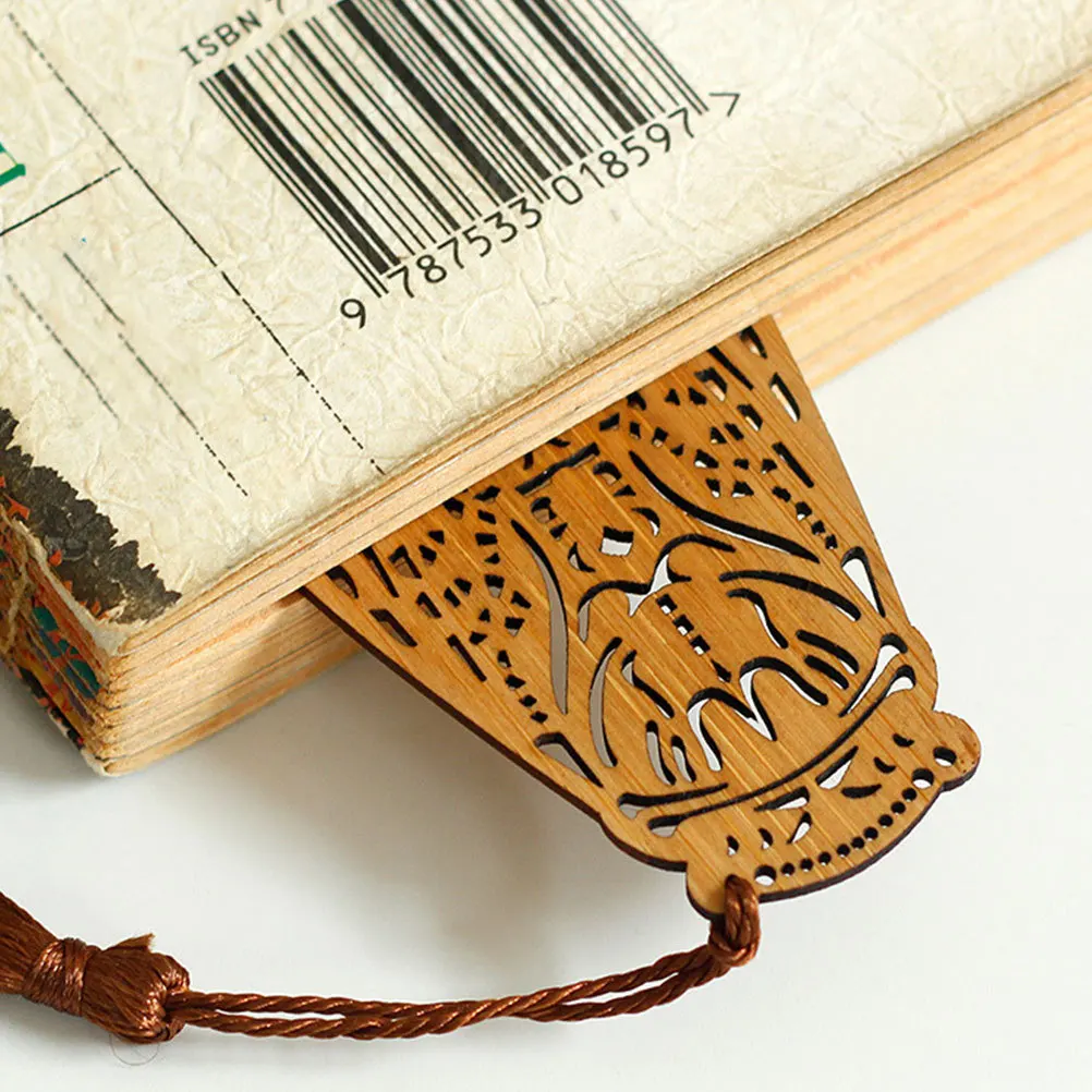 

6Pcs Wooden Bookmark Lightweight Page Markers for Notebook Scrapbook School Office Creative Souvenir Supplies Wooden Bookmark
