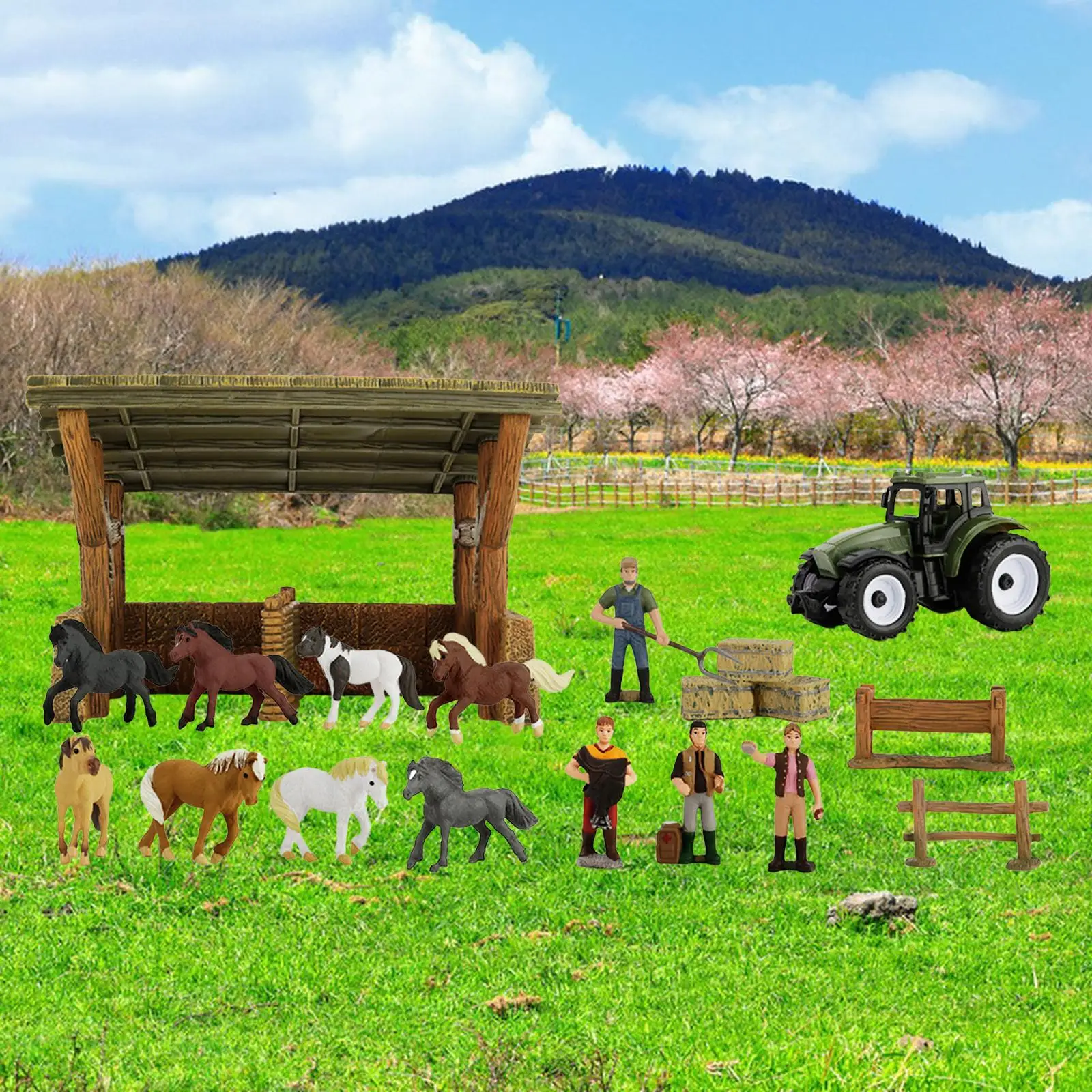 Realistic Farm Animals Figurines Toy Educational Horse Accessories Educational Toys for Birthday