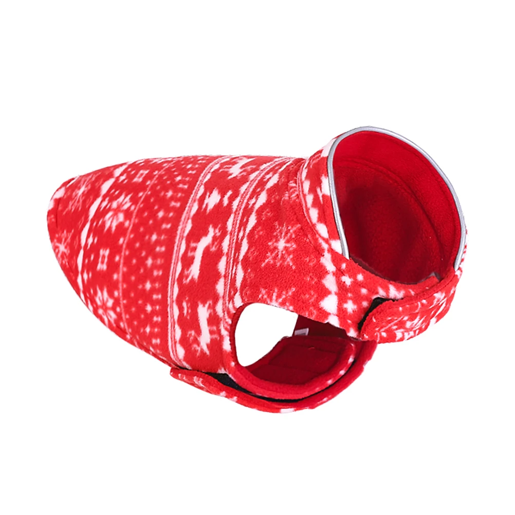 

Christmas Print Dog Coat Pet Xmas Clothes Double-side Apparel Clothing Costume Polar Fleece Decorative