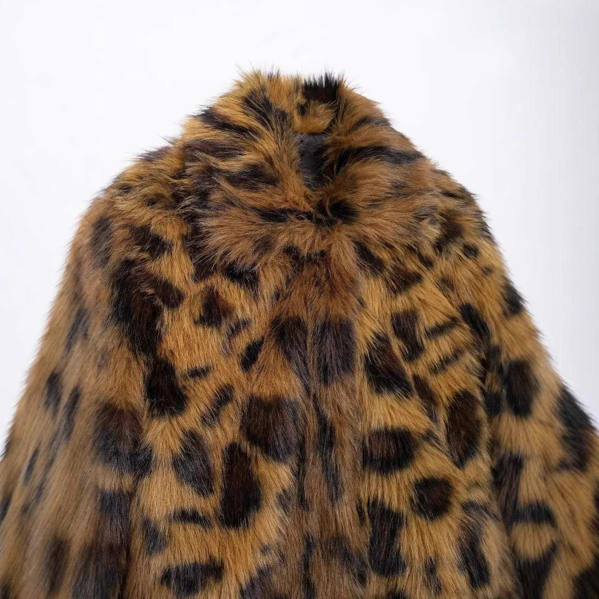 レディース レオパード柄 フェイクファー ジャケット ワンピース ミドル丈コート ルーズフィット おしゃれ 冬 アウター