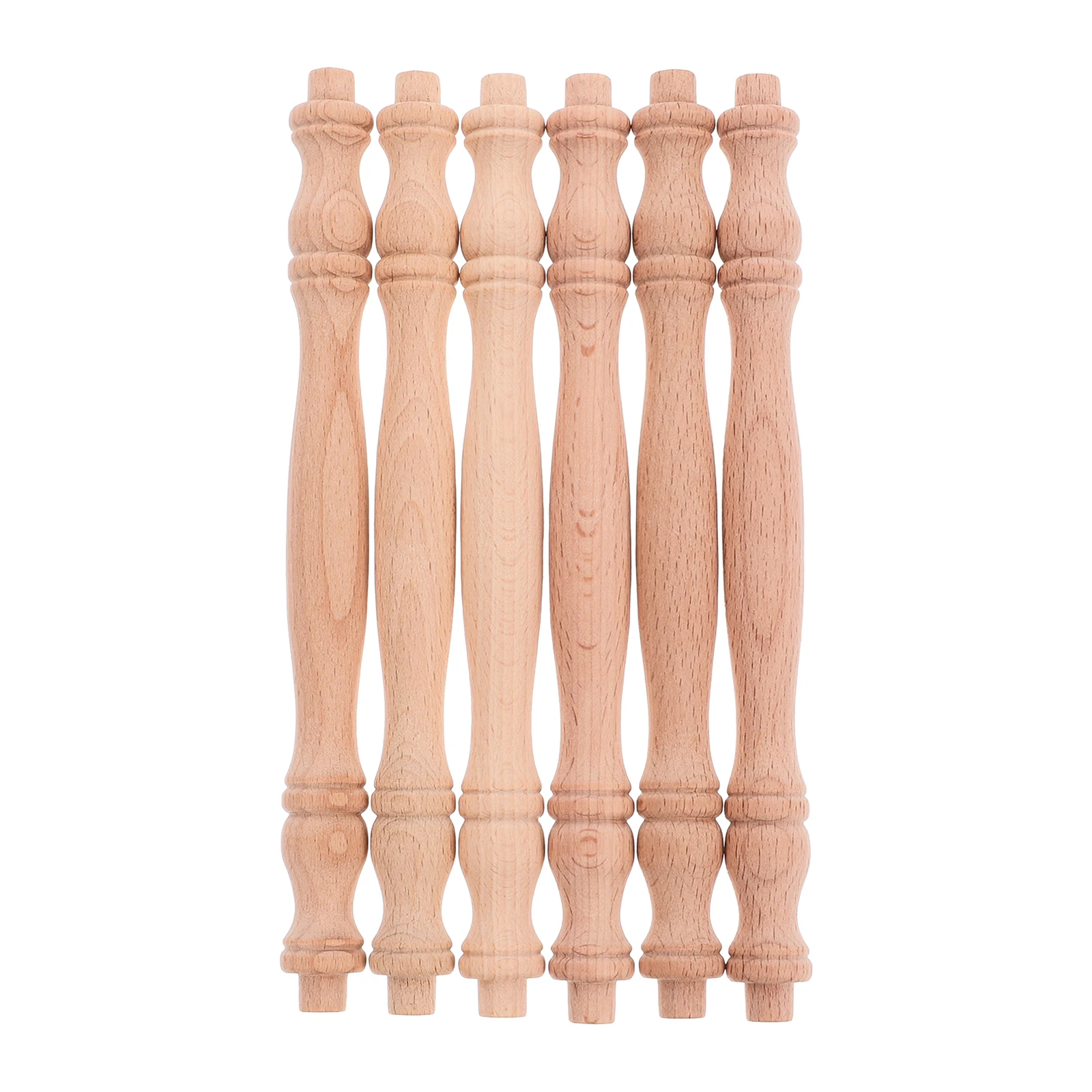 

6pcs Cabinet Pillars Unfinished Spindles Wooden Spindles for Deck Fence Staircase Indoor Decor Storage Box