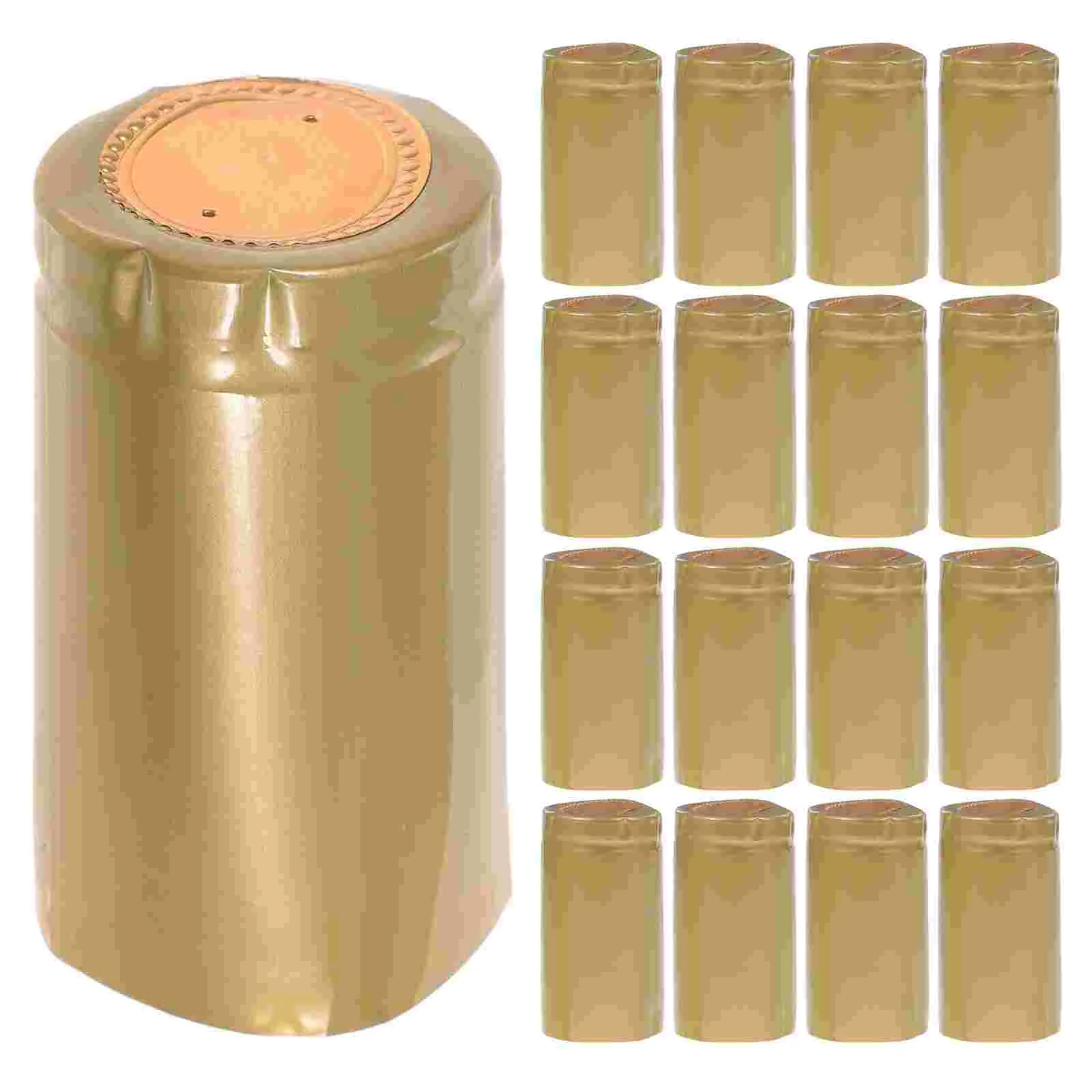 100 Pcs Homebrew Cap Family Accessories PVC Heat Shrink Capsules Self Made Golden