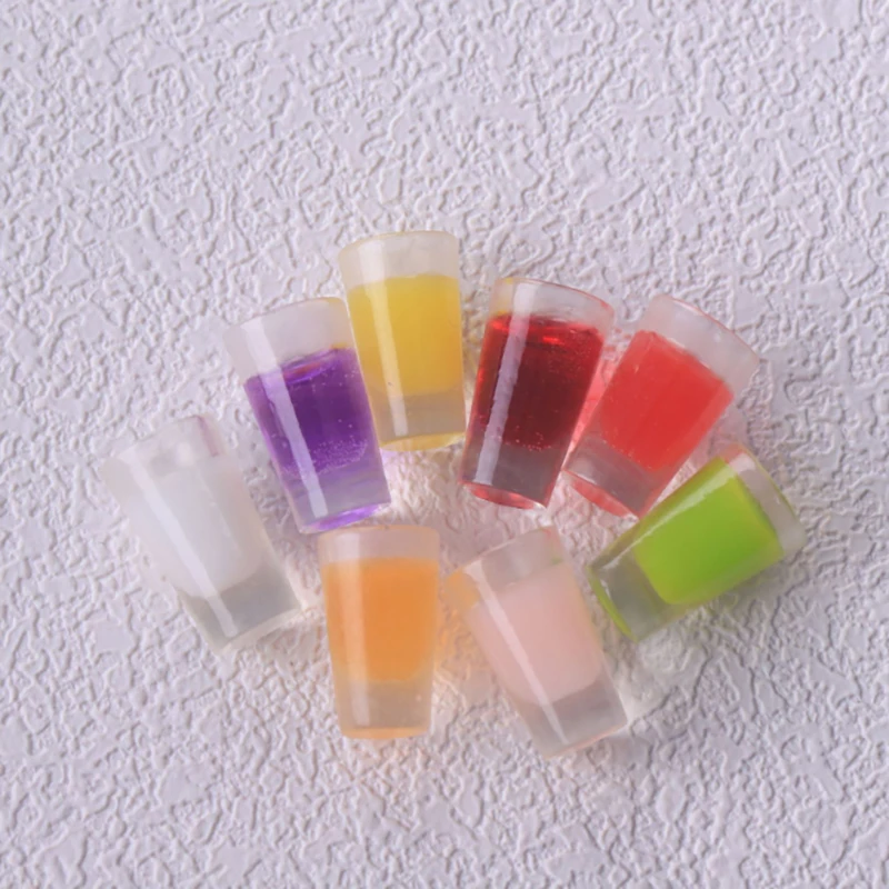5pcs Mini Dollhouse Cute Resin Juice Play Food Decorative Toys