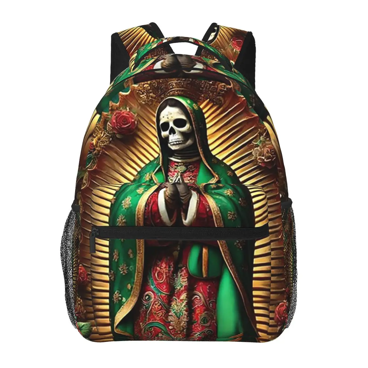 Santa Muerte Spanish Backpacks Boys Girls Bookbag Children School Bags Cartoon Laptop Rucksack Shoulder Bag Large Capacity