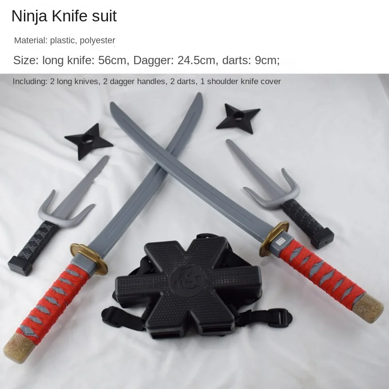 Cuchillo de juguete samurái japonés para niños, traje de vestir, cuchillo corto, accesorios de espectáculo de baile de dagger ak 47