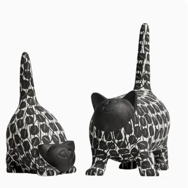 

Modern simple black and white creative kitten ornament, desktop home model room, living room study soft