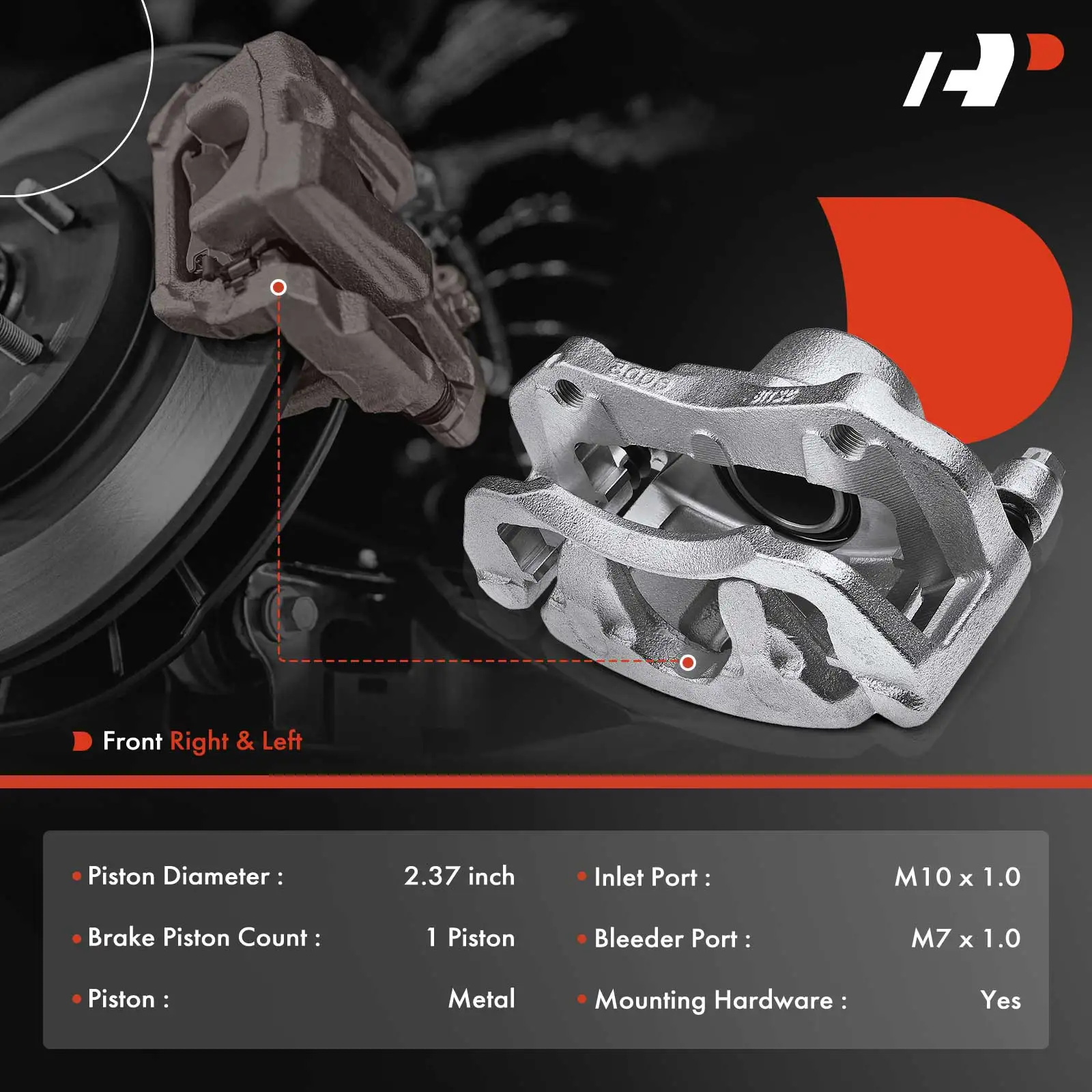 A-Premium Pair Front Brake Calipers with Bracket for Honda Passport 1994-2001 Acura SLX 1996-1999 Isuzu Amigo 1998-2000 Axiom