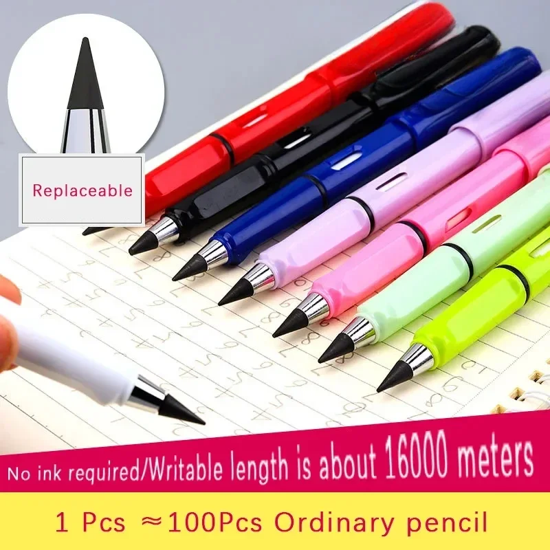 Unlimited Eternal a Pencil sin tinta, papelería mágica para escribir bocetos de arte, suministros escolares kawaii, juego de bolígrafos de gel, 8 unids/set