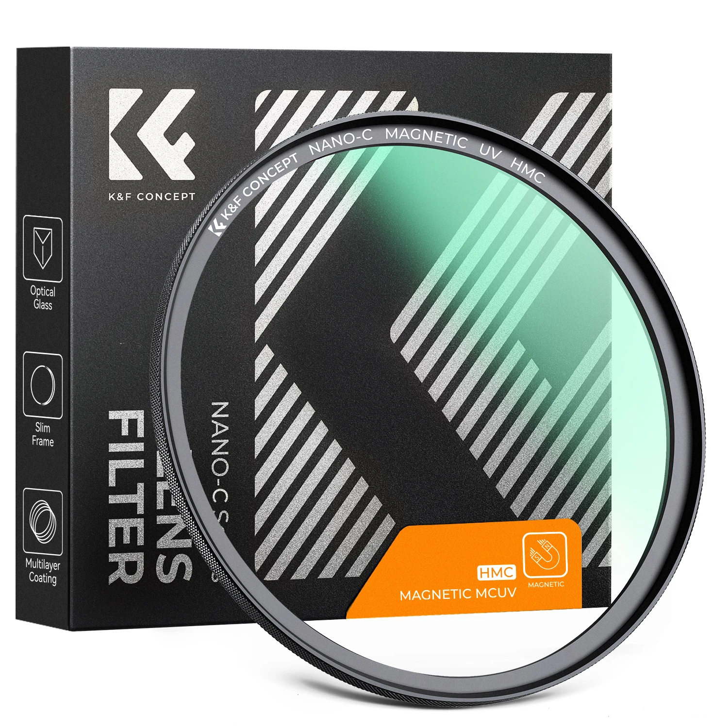 K&F Concept Nano-C Magnetic UV Filter 49mm 52mm 55mm 58mm 62mm 67mm 72mm 77mm 82mm 18-Layer Water And Dust Proof Coatings