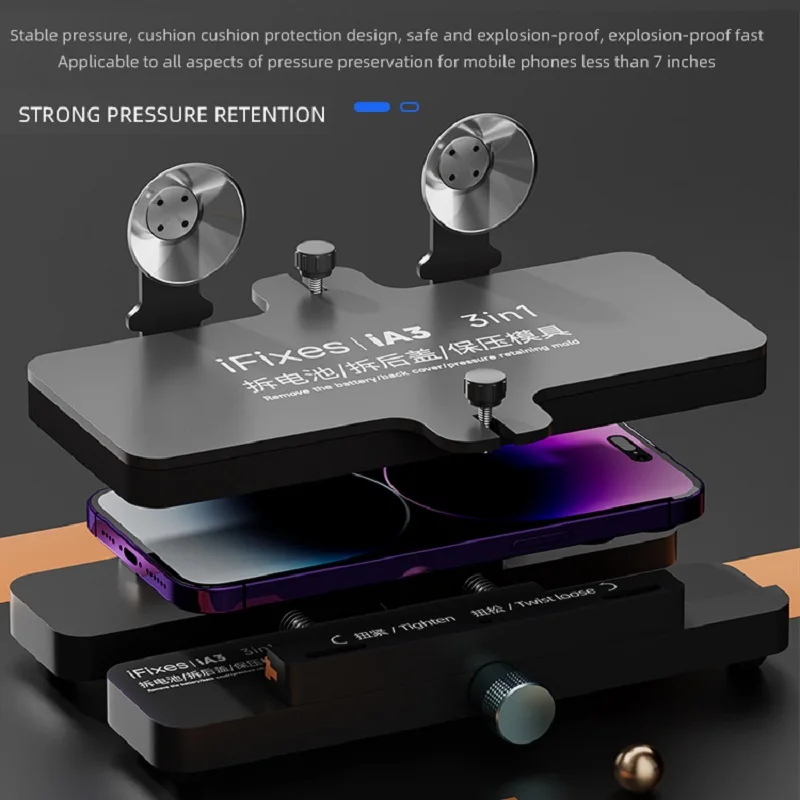 IFixes iA3 Pressure Holding Mould Seam Filling Fixture For Straigt Face Curved Screen Mobile Phone Retaining Gluing Tools