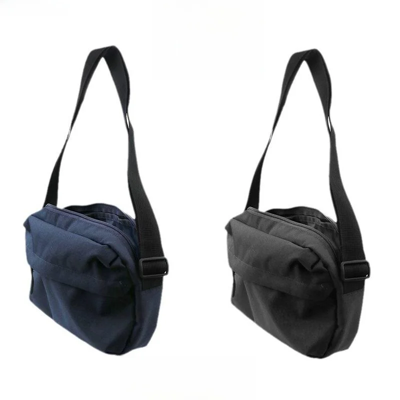 

Unisex Casual Crossbody Bag Waterproof Shoulder Bag Double Zipper Leisure Waist Bag Soft Polyester Foldable Pure Color