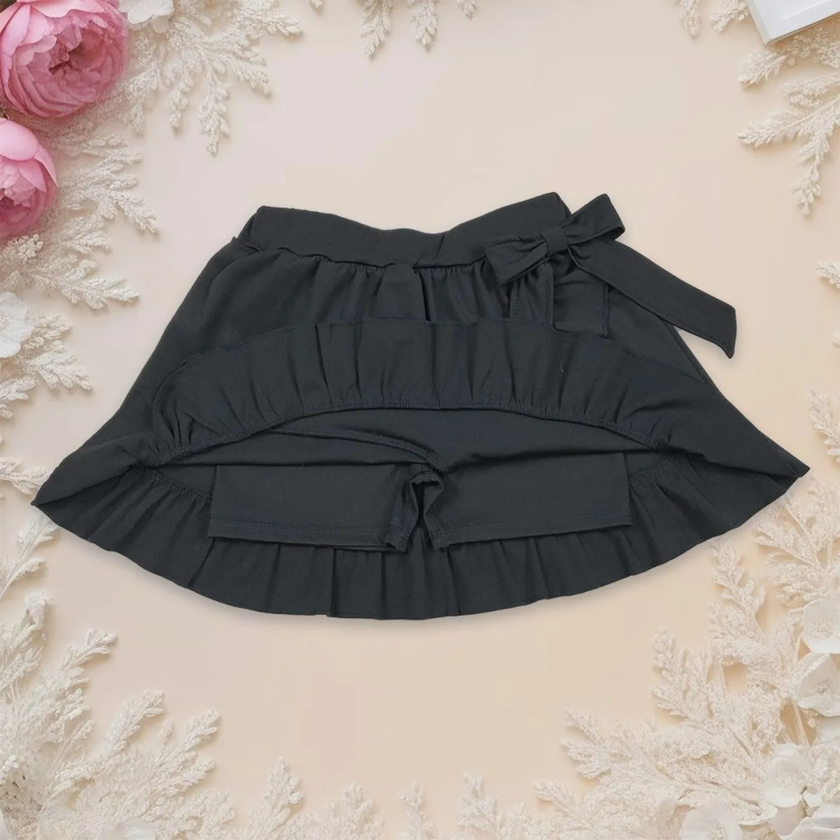 Kids Children Active Skort Clothes Breathable Baby Girl Black Yoga Active Ruffle Mini Skirt Toddler Athletic Clothing Wholesale