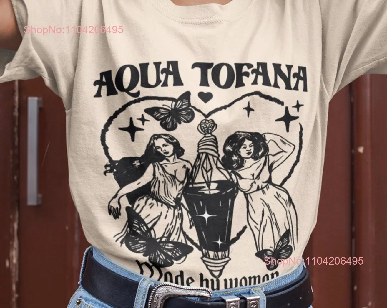 Aqua tofana oversized shirt 80s vintage pastel retro graphic witchy long or short sleeves