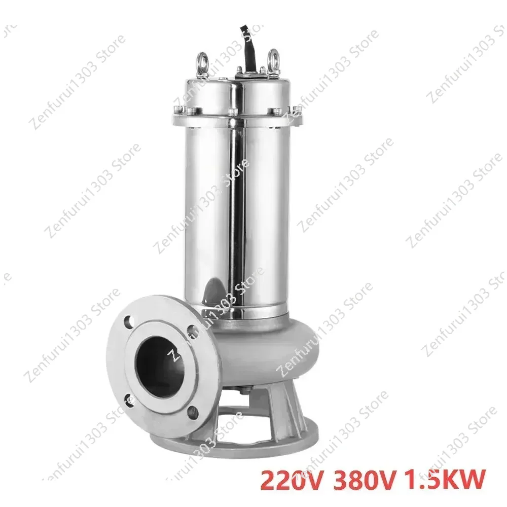 

220V 380V 1.5KW 15m³/h 304 Stainless Steel Sewage Pump Corrosion-resistant Submersible Pump For Farm Discharge Factory