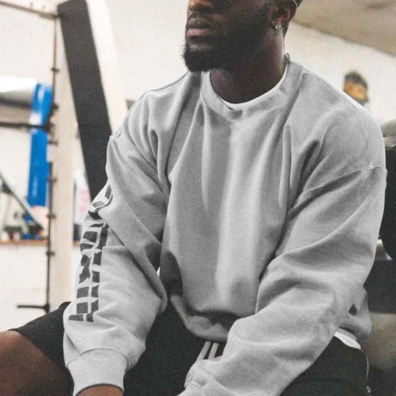 Autumn/Winter New Style Muscle Fitness Brothers Sportswear Long-Sleeved T-Shirt Loose Casual Training Pullover Sweatshirt
