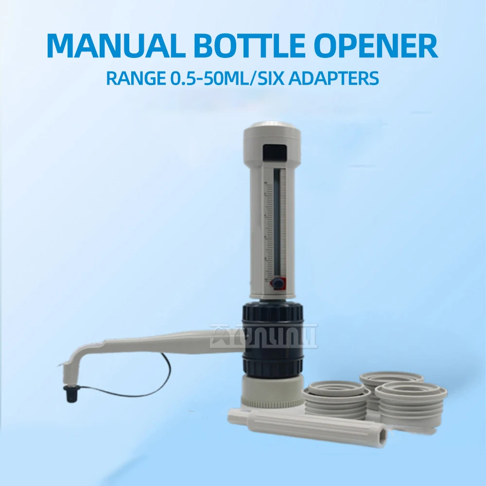 0.5ml - 50ml Bottle Mouth Dispenser, Laboratory Liquid Continuous Distributor, Adjustable Quantitative Dispenser