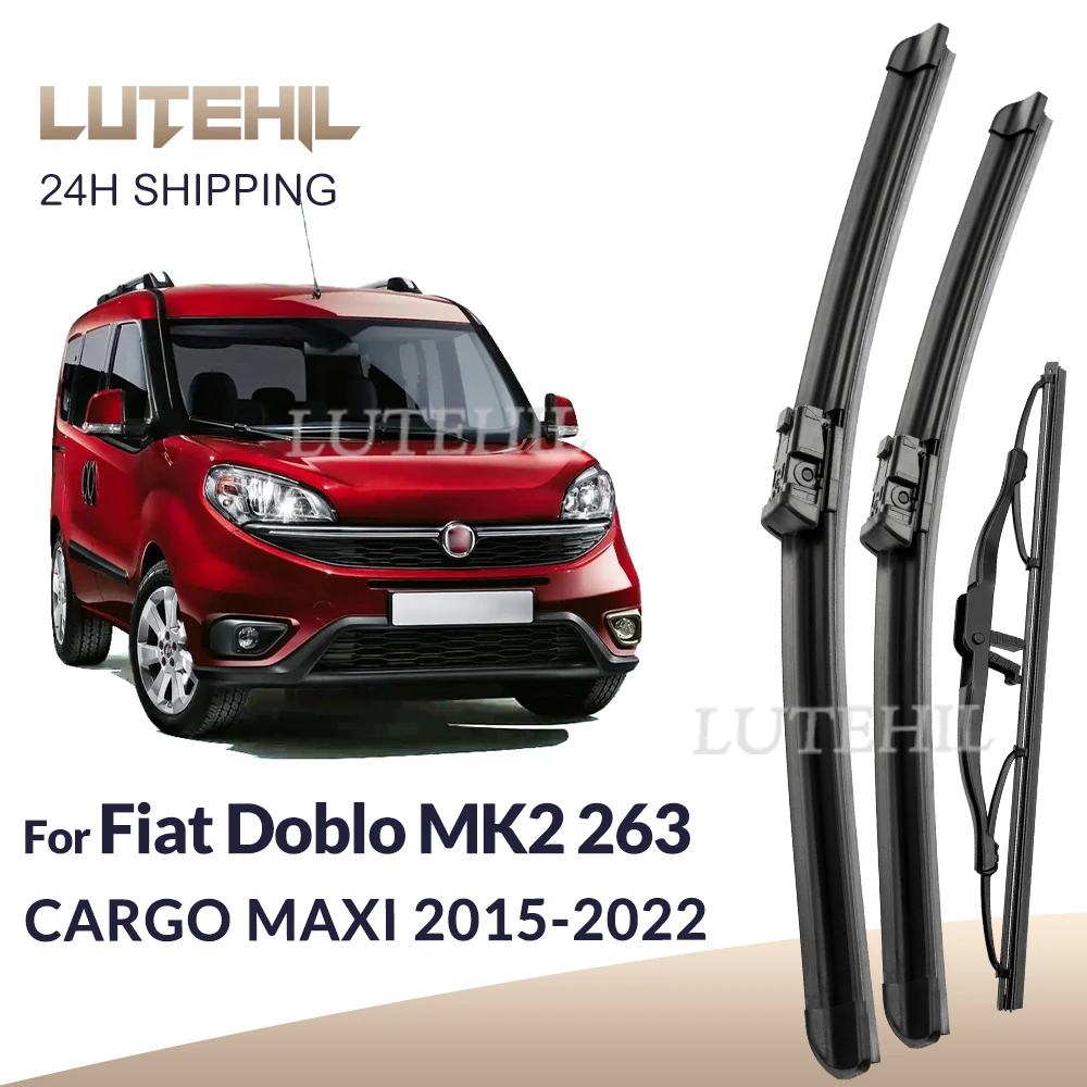 

For Fiat Doblo MK2 263 CARGO MAXI 2015-2022 Wiper Front & Rear Wiper Blades Windshield Windscreen Window Brushes 24"+16"+16"