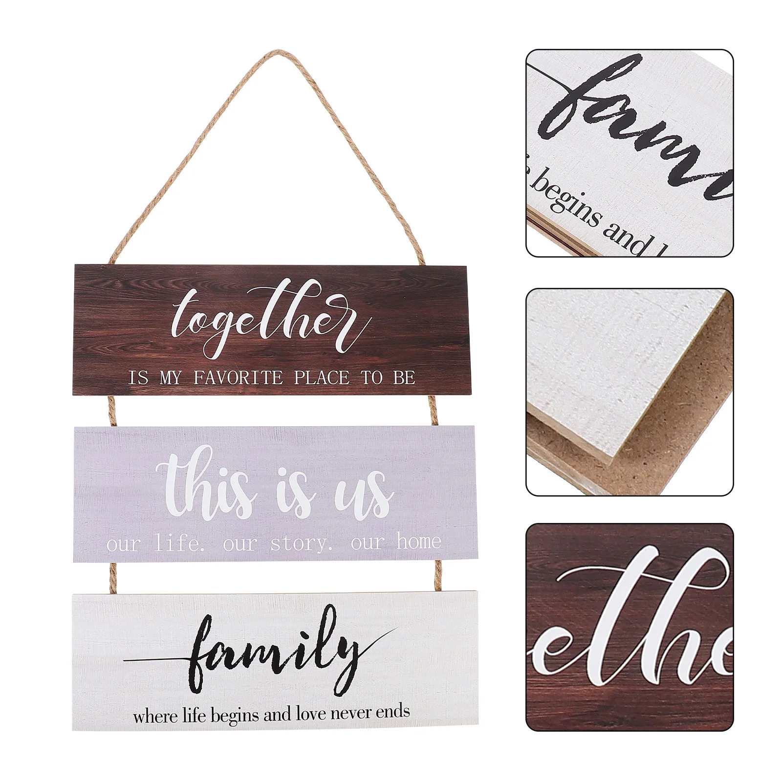 

1pc Wooden Letter Hanging Board, Nordic Style Wall Decorative Sign For Home Door Porch Kitchen, Simple Creative Wooden Hanging