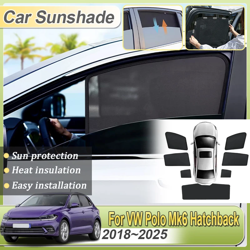 

Для VW Polo Mk6 (2018-2025, 2021, 2024) — магнитная сетка-шторка на окно автомобиля, защита от солнца, комаров и УФ-излучения