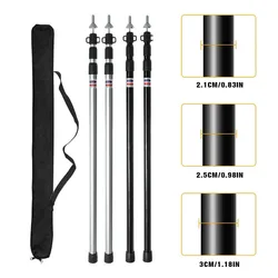 2.3M Adjustable Tent Support Rod Beach Shelter Tarp Awning Pole Aluminum Alloy Tent Pole Accessories For Camping Tent