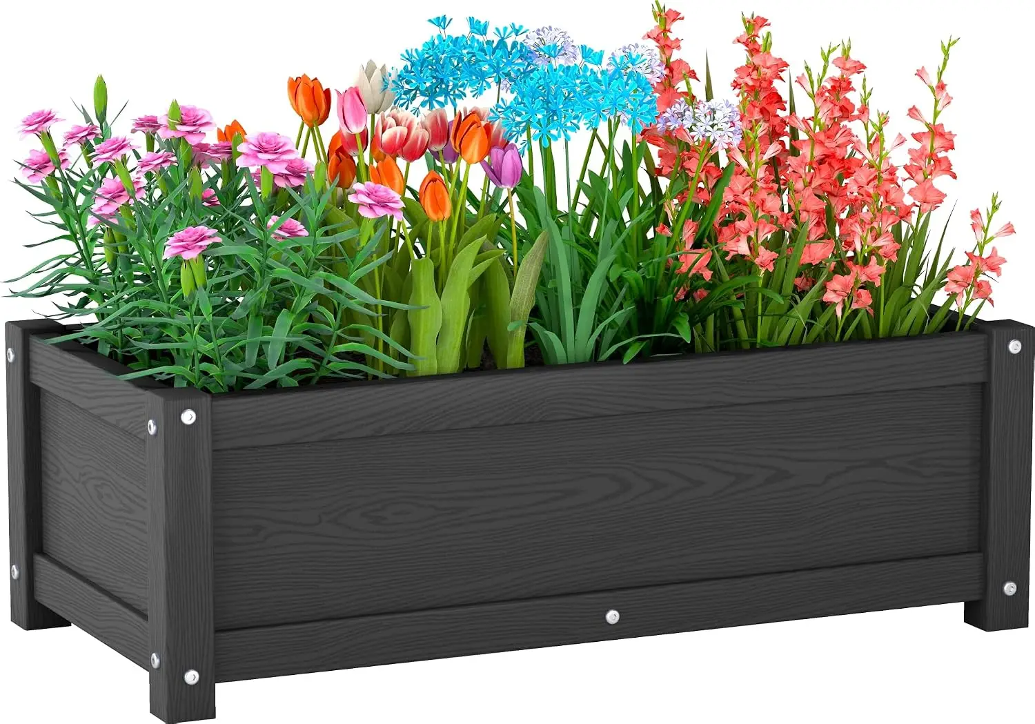 HDPE Raised Planter Box Outdoor,Rot-Resistant and Non-Cracking,Small Raised Beds for Gardening 29.5 * 14.4 * 9.8 in for Yard,Law