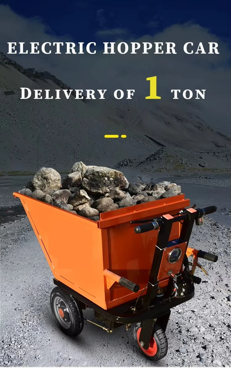 Camión volquete de ingeniería eléctrica, carrito de mina pequeño con empuje manual