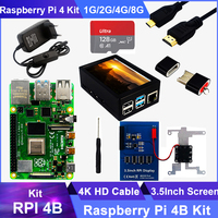 Raspberry Pi 4 Model B Kit 2GB 4GB 8GB RAM + Card + Case + Cooling Fan + 4K HD Video Cable + Power Supply for Raspberry Pi 4 B