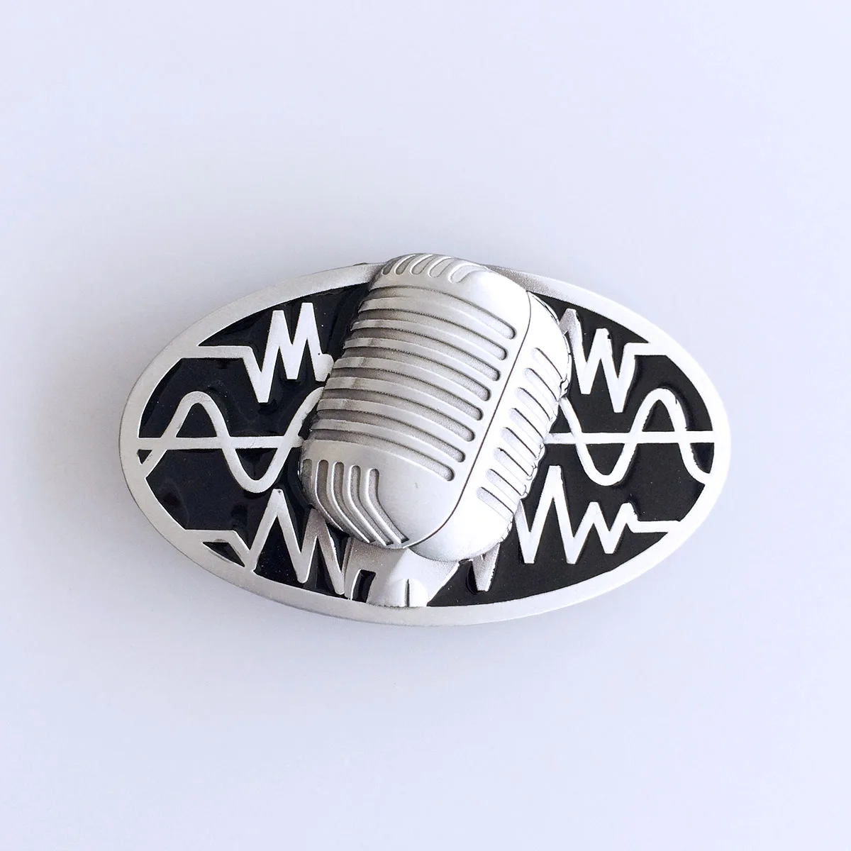 Vintage Microphone Music Oval Belt Buckle BUCKLE-MU072AS