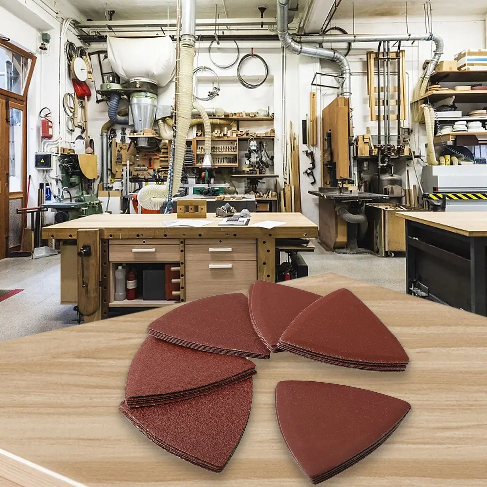 Sanding Disc Triangle Sandpaper 3-1/8 Inch Hook & Loop Sand Paper Sanding Pad Triangular 120 180 240 320 400 Grit