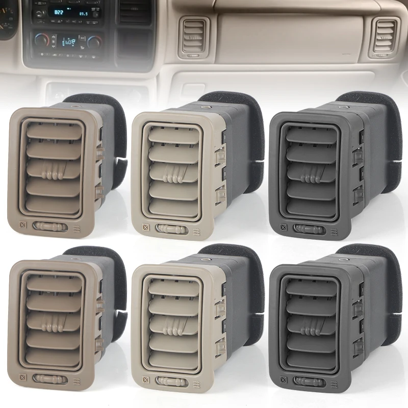 

Dash A/C Heater Air Vents 15176085 For Chevy Silverado Sierra 1500 2000 2001 2002 2003 2004 2005 2006 LH/RH Dark Grey/Tan/Beige