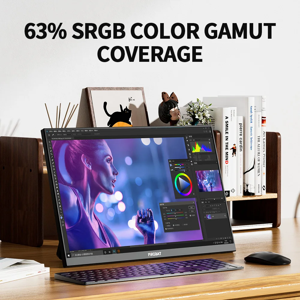 FIREBAT FB15 16-inch Portable Monitor 1920*1080 60Hz Refresh Rate 63% sRGB  with Dual Type-C Interface Single MiniHDMI