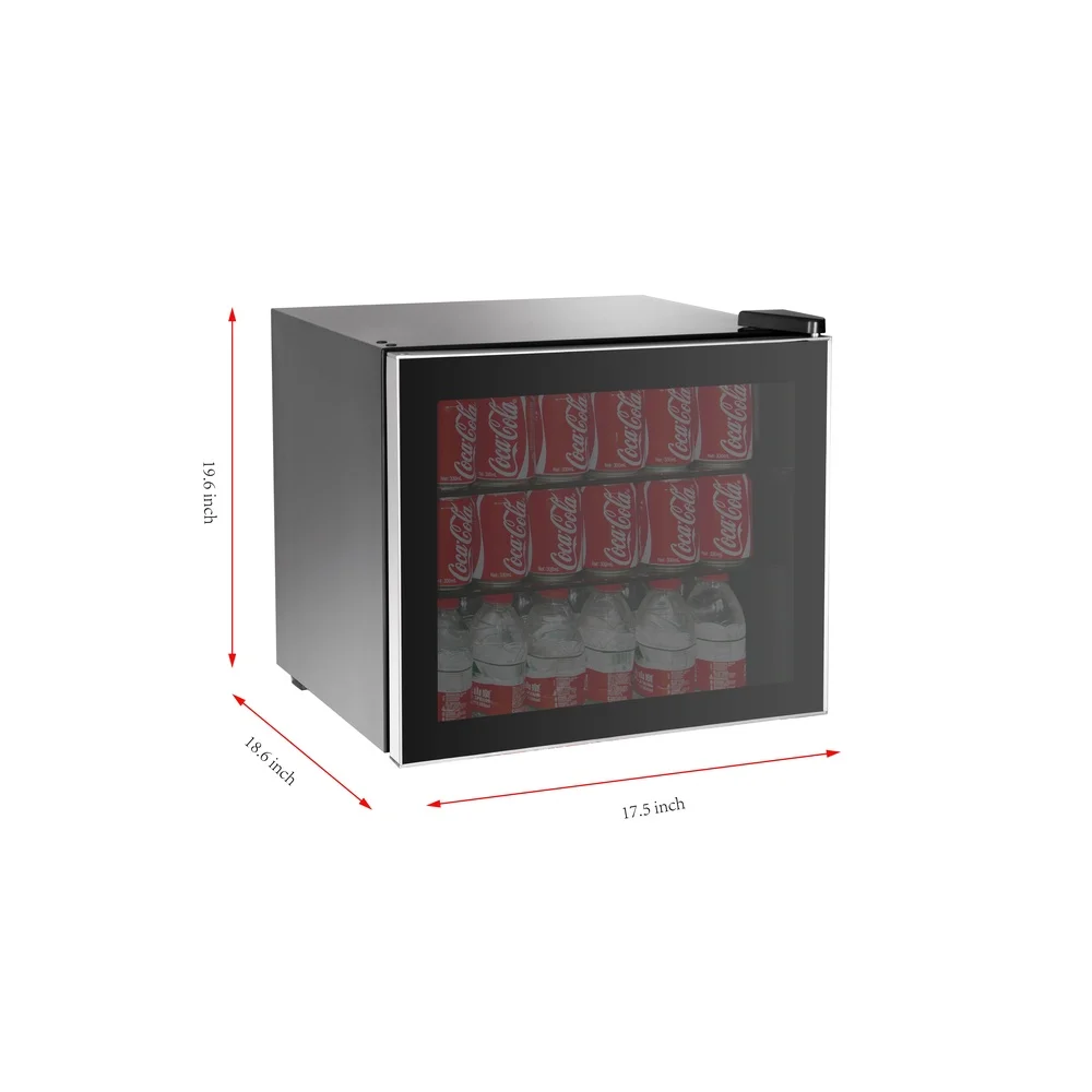 70 Can Beverage Refrigerator with Adjustable Thermostat and Glass Door Compact Cooler Home Office Dorm Food Storage