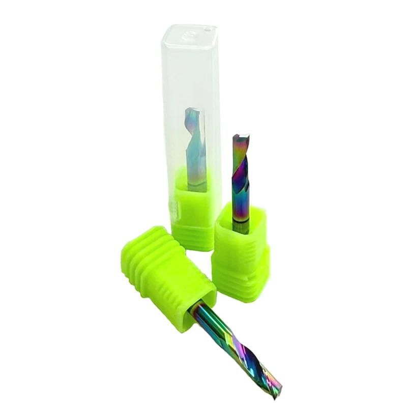 10-piece-single-flute-milling-cutter-dlc-composite-coated-perfect-for-aluminum-colorful-wood-profile-head-engraver-bits