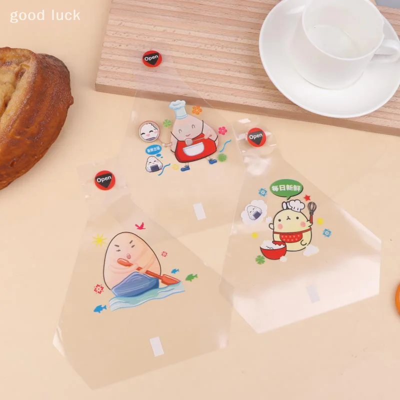 50/100 pçs adorável dos desenhos animados triângulo arroz bola saco de embalagem nori algas onigiri sushi saco sushi fazendo ferramentas molde bento acessórios
