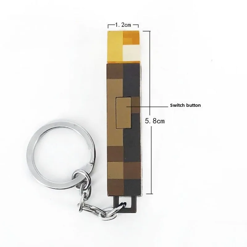 Minecraft Torch Luminous Keychain Personalized Creative Backpack Luminous Pendant Cartoon Men Women Car Key Chain Jewelry Gift