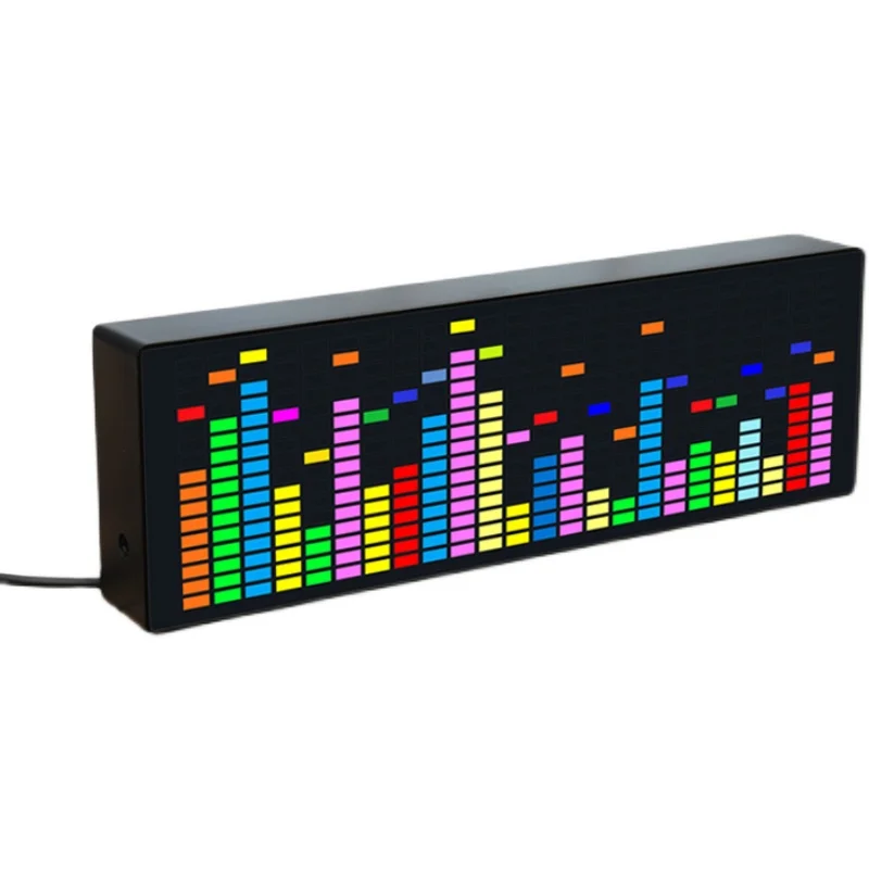 New LED Music Audio Spectrum Rhythm Lights Voice Sensor 1624 RGB Atmosphere Level Indicator Clock Display