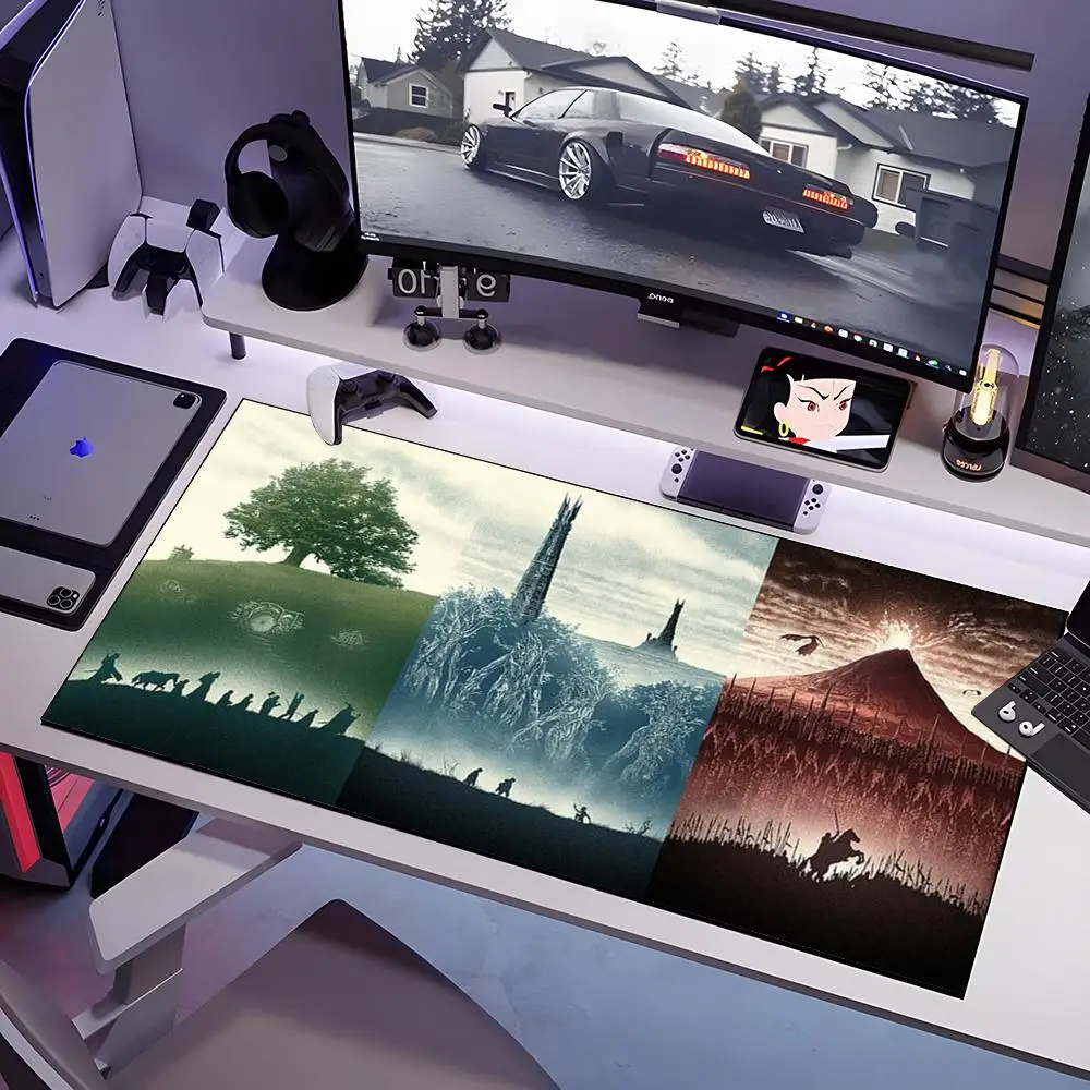 Movie Rings Of The Lords Mouse Pad Large Anti-Slip Rubber Gaming MousePad Durable Desk Pad Thick Seam Edge Suitable For Office A