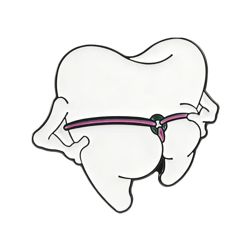 Dentist Brooches Cartoon Teeth White Medical Staff Metal Badges Small Gift Wholesale Backpack Pin Lapel Pins for Caps Brooch