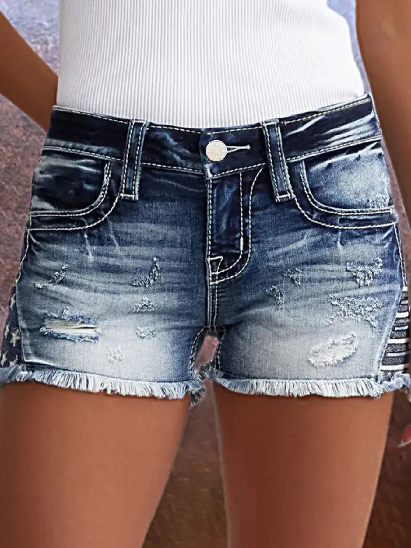 

Denim Pant Women Solid Pocket Button Shorts Jeans Short Pants Slim Fit Trousers Hip Wrap Splice High Street Lady Summer