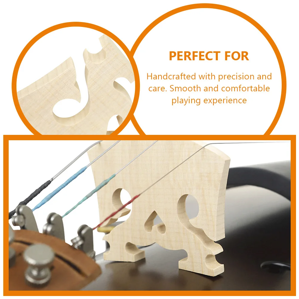 

10pcs Maple Wood Violin Bridge Smooth Play Improved Tone Durable Portable For Performance Practice Recording Replacement Part