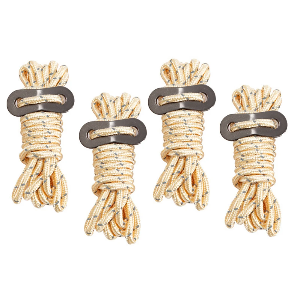 Wind Rope Stay Secure and Visible in the Outdoors with Reflective Camping Rope 4 Pack of 2m Ropes with Storage Bag