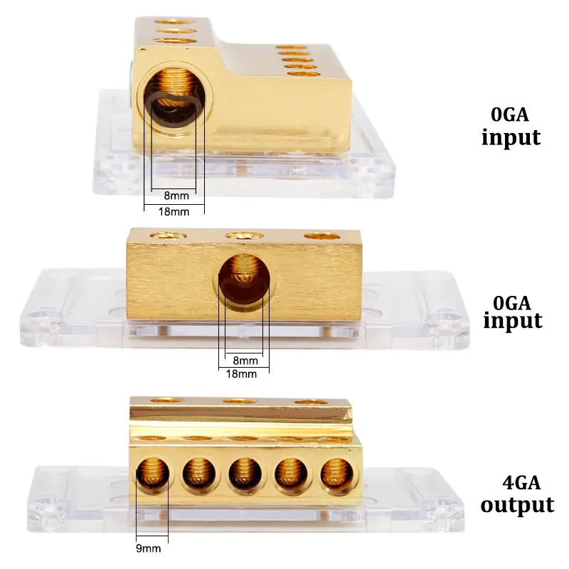 12V 6 Way 4GA 2 4GA Output  Power High Quality Terminal Block Portable Fuse Block Cable Splitter Power Distribution Block