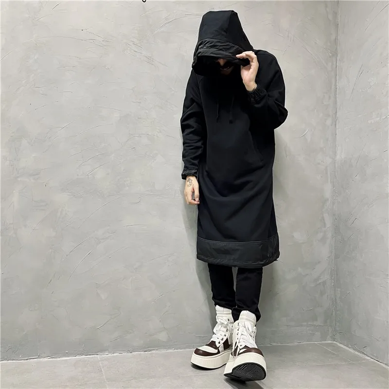 Dark Retro Long Personalized Hoodie Fashion Trendy Designer Loose Top Men's and Women's Coats Cloak