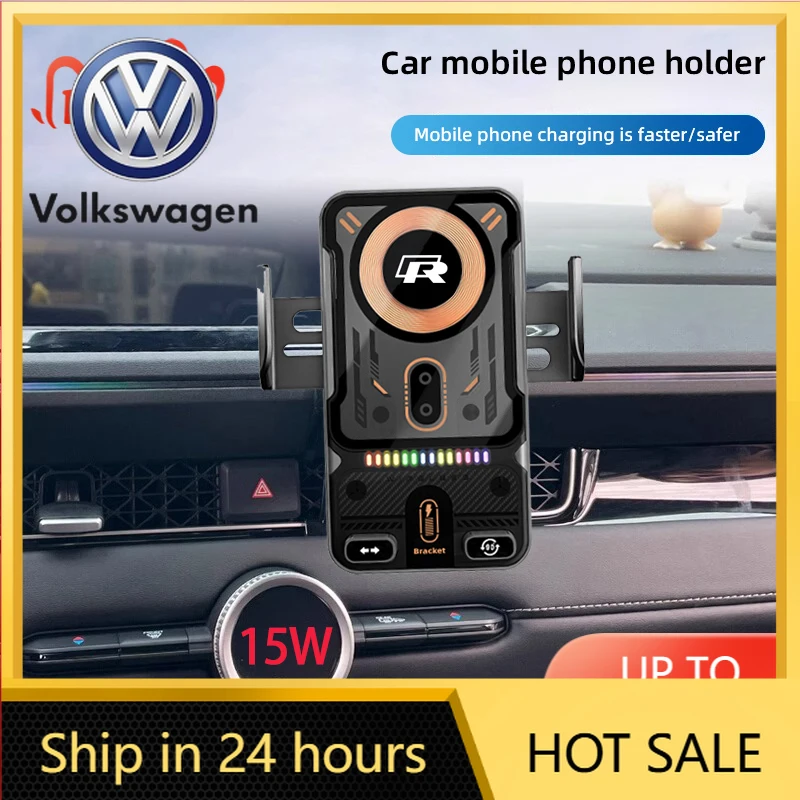 

Беспроводное зарядное устройство 15 Вт для Volkswagen, держатель для телефона в автомобиль для Volkswagen Golf, Passat B6, Amarok, GTD, поддержка быстрой зарядки, крепление на воздуховод