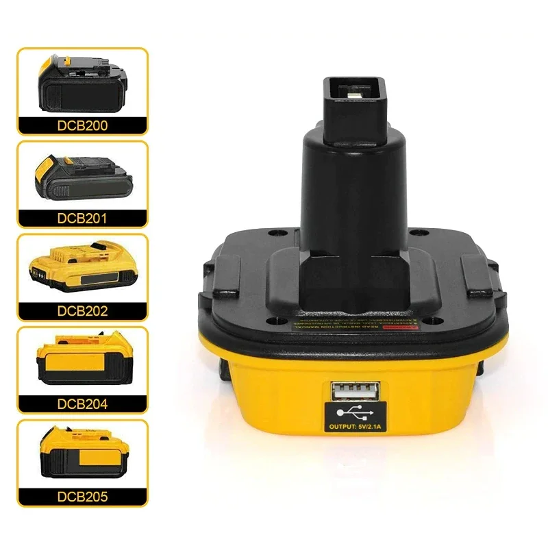 Replacement DCA1820 Battery Adapter Converter for DEWALT 18V NiMH Tools 20V Max Lithium Ion Battery Power Bank Function USB